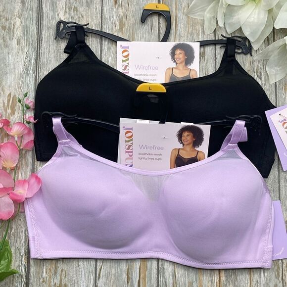 joyspun Other - Women’s Lightweight Cooling Mesh Wirefree Bras 2-Pack Size L